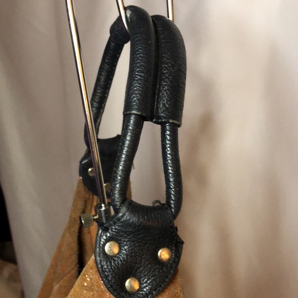 LOLA BERNARD MODENA burnt Orange croc embossed leather/suede shoulder handbag. - Picture 8 of 16